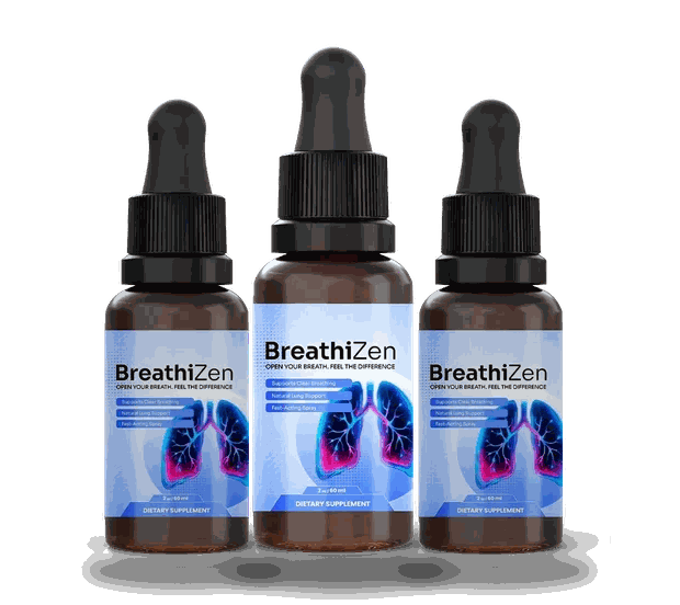 Breathizen, 3 amber dropper bottles of 2 oz / 60 mL